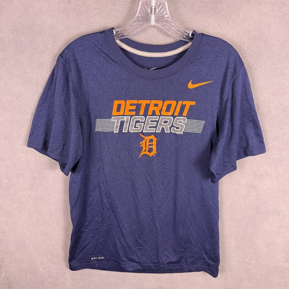 Nike MLB Detroit Tigers Mens Shirt DRI FIT Baseball Short Sleeve Tee S Athletic